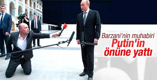 Rudaw muhabiri Putin'in önüne yattı