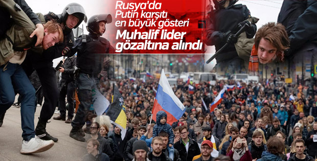 Rusya'da Putin karşıtı gösterilerde polis dayağı