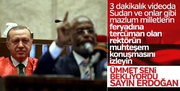 Hartum Üniversitesi Rektörü'nün Erdoğan takdimi