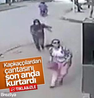 Kapkaççılardan çantasını kurtaran uyanık kadın