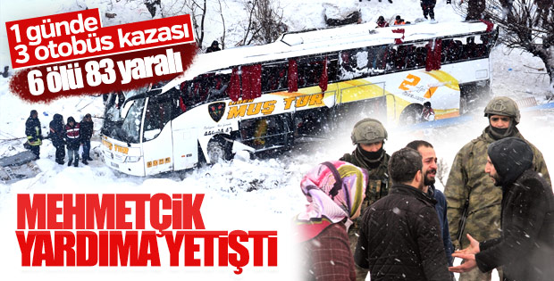Aynı gün içinde 3 otobüs kazası: 6 ölü, 83 yaralı