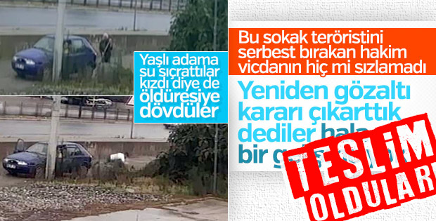 Samsun'da yaşlı adamı döven 2 kişi teslim oldu