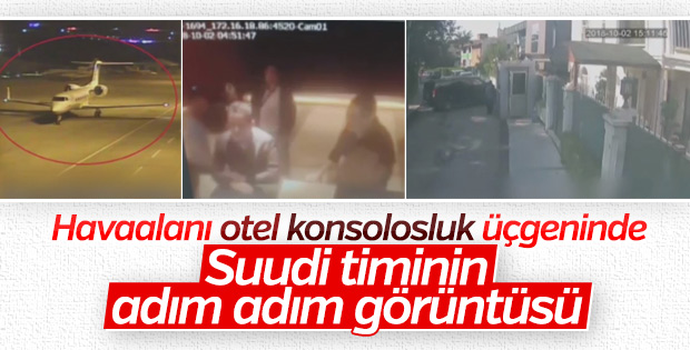 Suudi timin konsolosluk binasına giriş görüntüleri