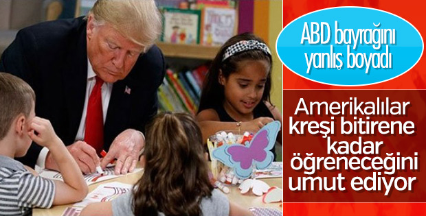 Trump Amerika bayrağının renklerini karıştırdı