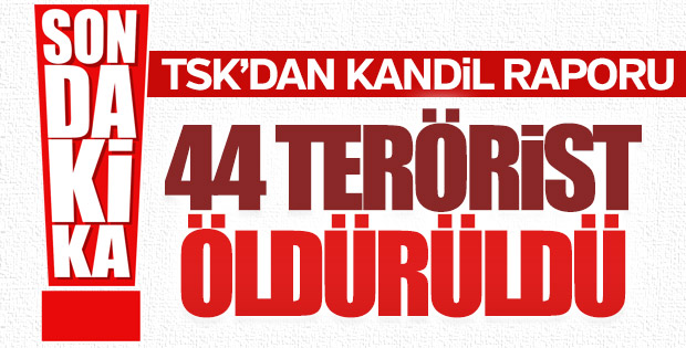 TSK: Kandil'de 44 terörist etkisiz hale getirildi