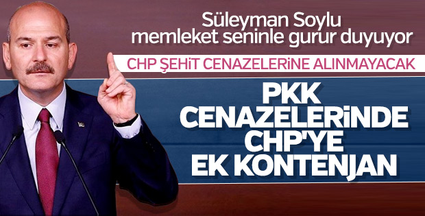 Soylu: CHP'li il başkanlarının tek adresi PKK cenazesi