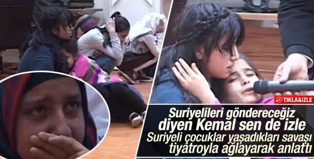 Suriyeli çocuklar yaşadıkları savaşı tiyatroyla anlattı