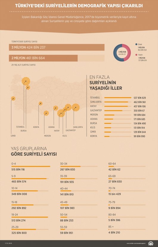 Rakamlarla Türkiye'de Suriyelilerin varlığı