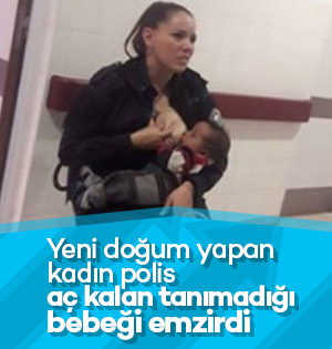 Arjantinli polis aç kalan tanımadığı çocuğu emzirdi