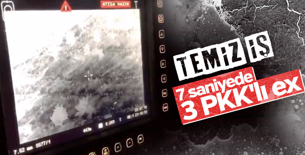 3 PKK'lı teröristin öldürülme anı