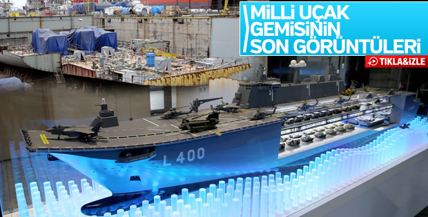 İlk milli uçak gemisi TCG Anadolu görüntülendi