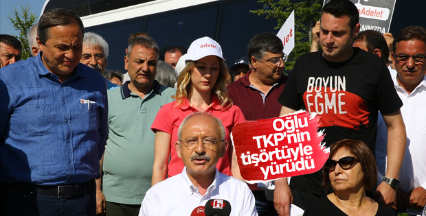 Kılıçdaroğlu'nun oğlu TKP'nin sloganıyla yürüdü