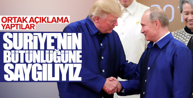 Putin ve Trump'tan Suriye için ortak deklarasyon