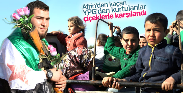 YPG zulmünden kaçan Afrinlileri ÖSO karşıladı