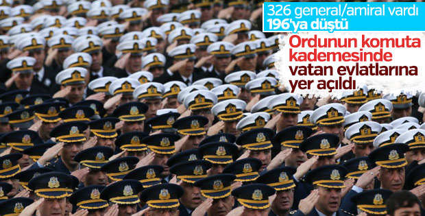 TSK'da general ve amiral sayısı yüzde 40 azaldı