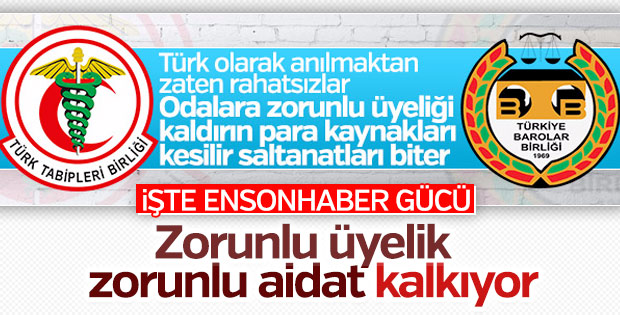 Türkiye düşmanı odalara üye olma zorunluluğu kaldırılıyor