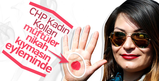 CHP'li kadınlar müftüye nikah yetkisini protesto etti