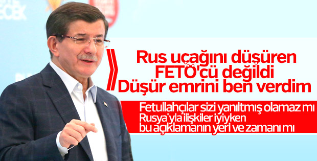 Davutoğlu, Rus uçağını düşürenin FETÖ'cü olmadığını söyledi