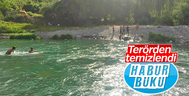 Terörden temizlenen bölgedeki Habur Çayı sahilleri aratmıyor