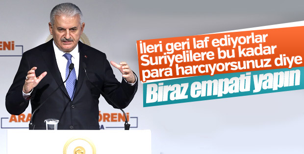 Başbakan Suriyelilere yardım eleştirisine yanıt verdi