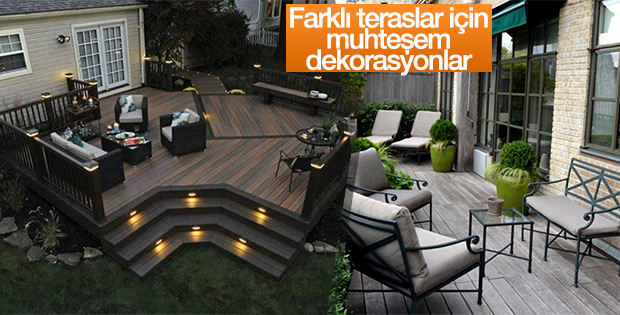 Farklı teraslar için muhteşem dekorasyonlar