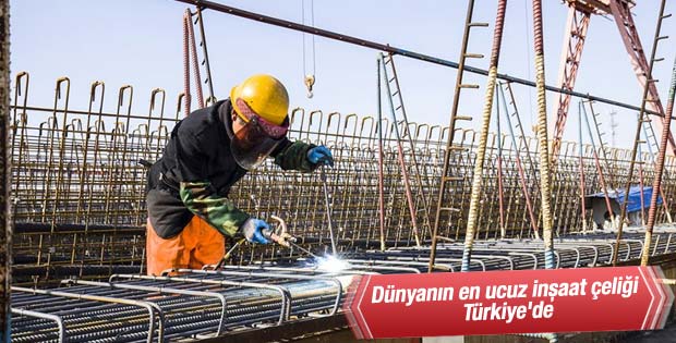 Dünyanın en ucuz inşaat çeliği Türkiye'de