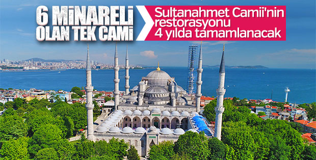 Sultanahmet Camii’nde dev restorasyon havadan görüntülendi