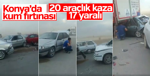 Konya'da kum fırtınası: 17 yaralı
