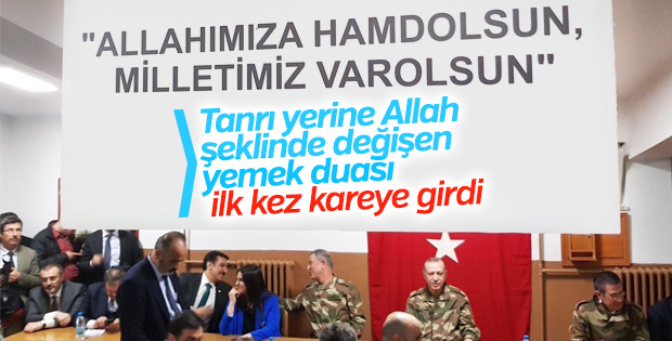 Birliklerde yemek duası levhaları yenilendi