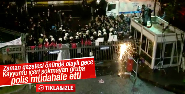 Zaman gazetesine girişi engelleyen gruba müdahale