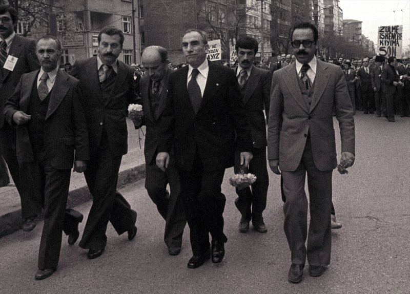 MHP Genel Başkanı Alparslan Türkeş, 7 Mayıs 1978'de partisince düzenlenen mitinge katıldı.