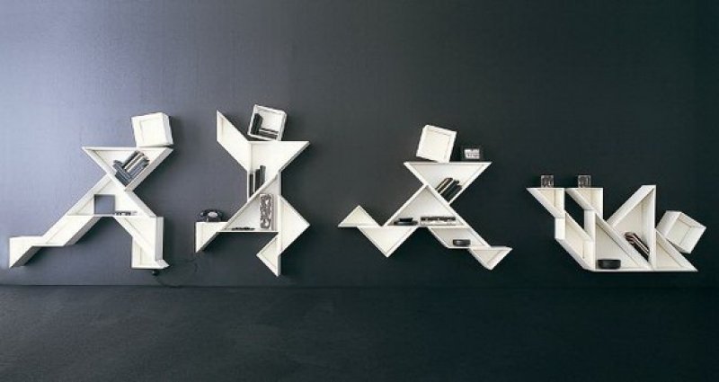 Geometrik şekillerden hoşlanan kişiler için ideal ve düzenli bir kitaplık modeli.