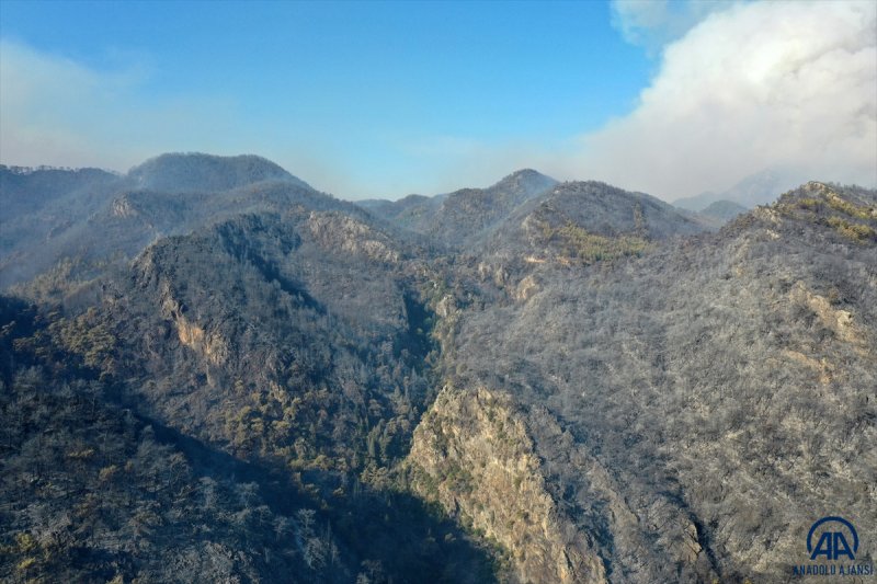 Marmaris'teki yangın havadan görüntülendi #11