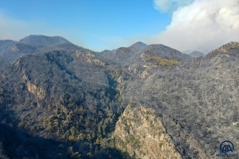 Marmaris'teki yangın havadan görüntülendi #14