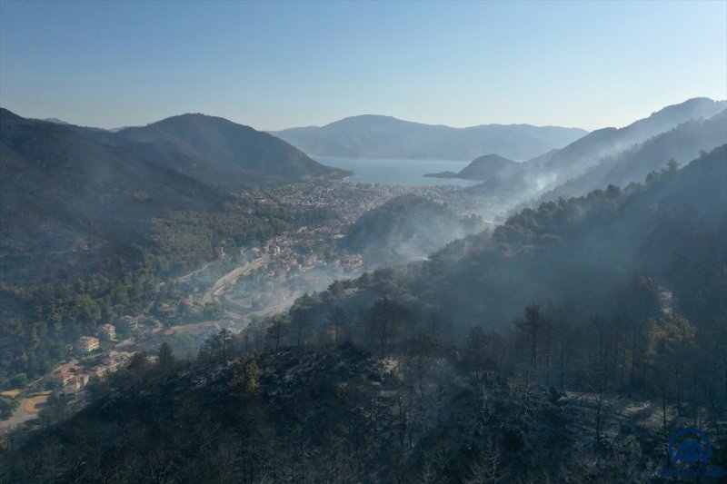 Marmaris'teki yangın havadan görüntülendi #18