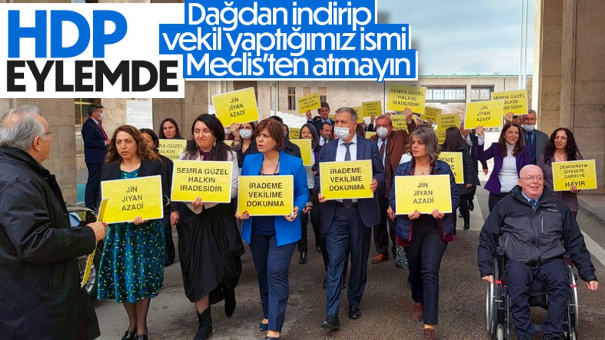 HDP li vekiller Semra Güzel için TBMM de yürüyüş yaptı