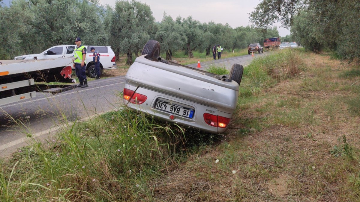 Bursa da takla atan otomobilin sürücüsü öldü