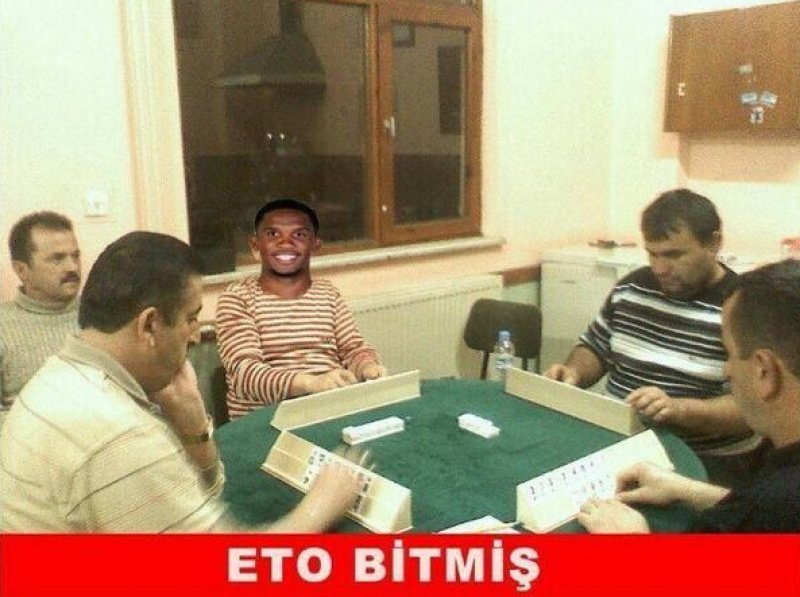Eto'o bitmiş capsleri