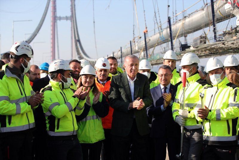 Cumhurbaşkanı Recep Tayyip Erdoğan'ın son tabliye montajından kareler
