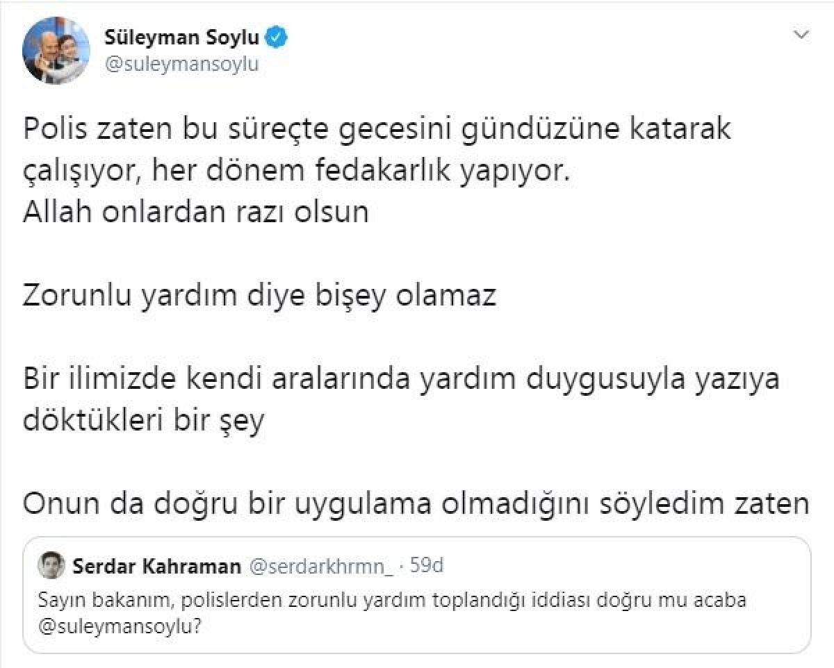 Bakan Soylu: Zorunlu yardım diye bir şey olamaz