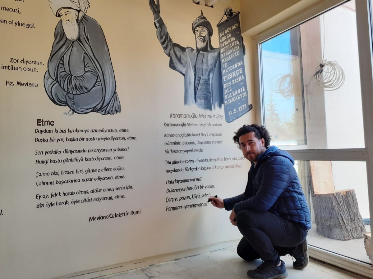 Karaman'da pandemiyi fırsata çeviren öğretmenler, okulu yeniledi