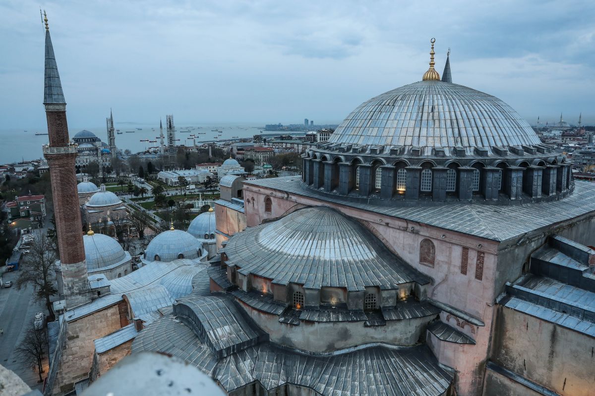 Ayasofya'nın minaresinden tarihi yarımada görüntüsü