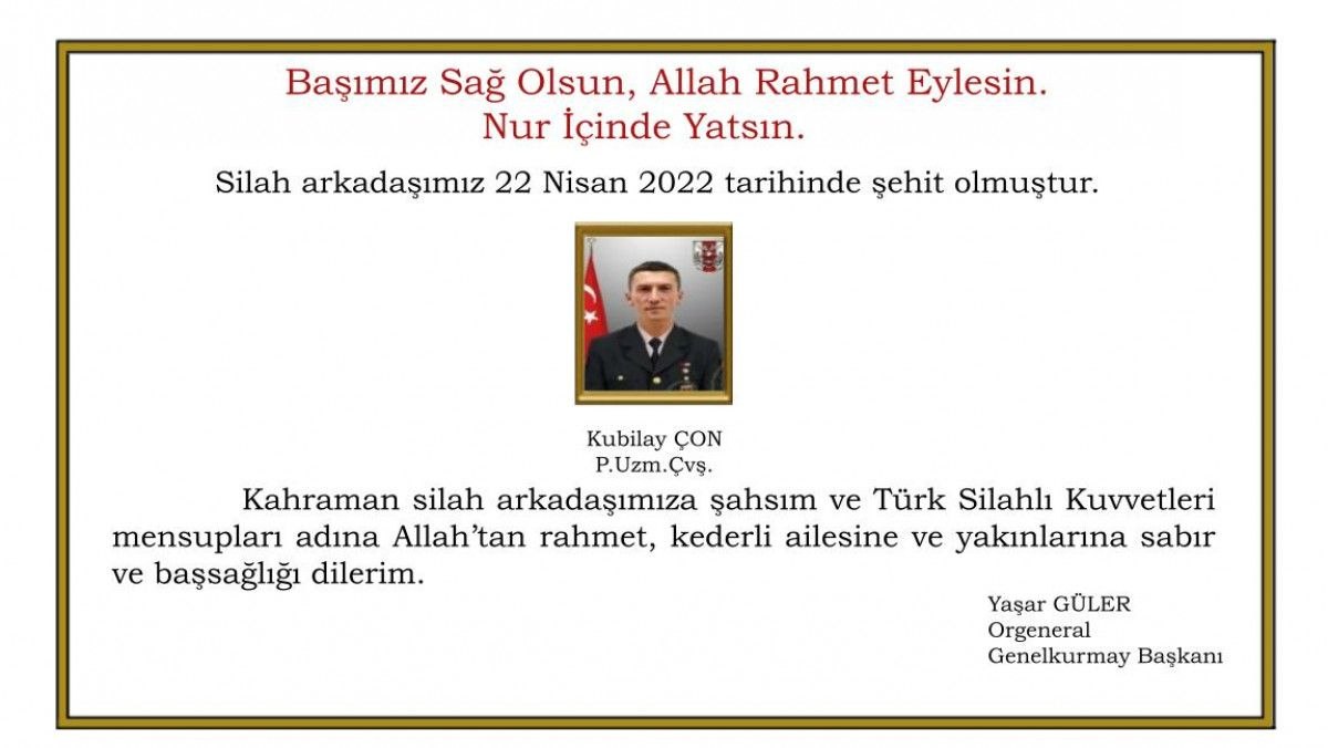 Pençe Kilit operasyonunda 1 asker şehit oldu
