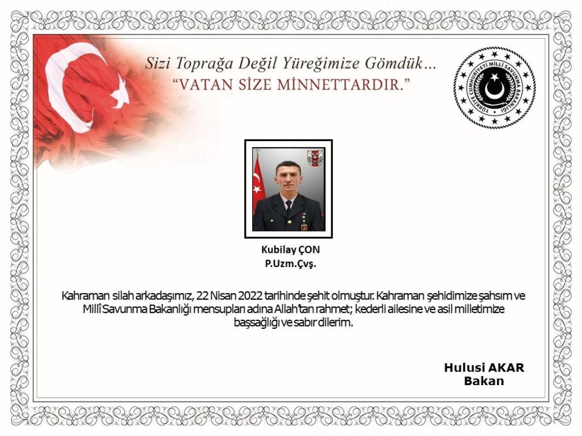 Pençe Kilit operasyonunda 1 asker şehit oldu