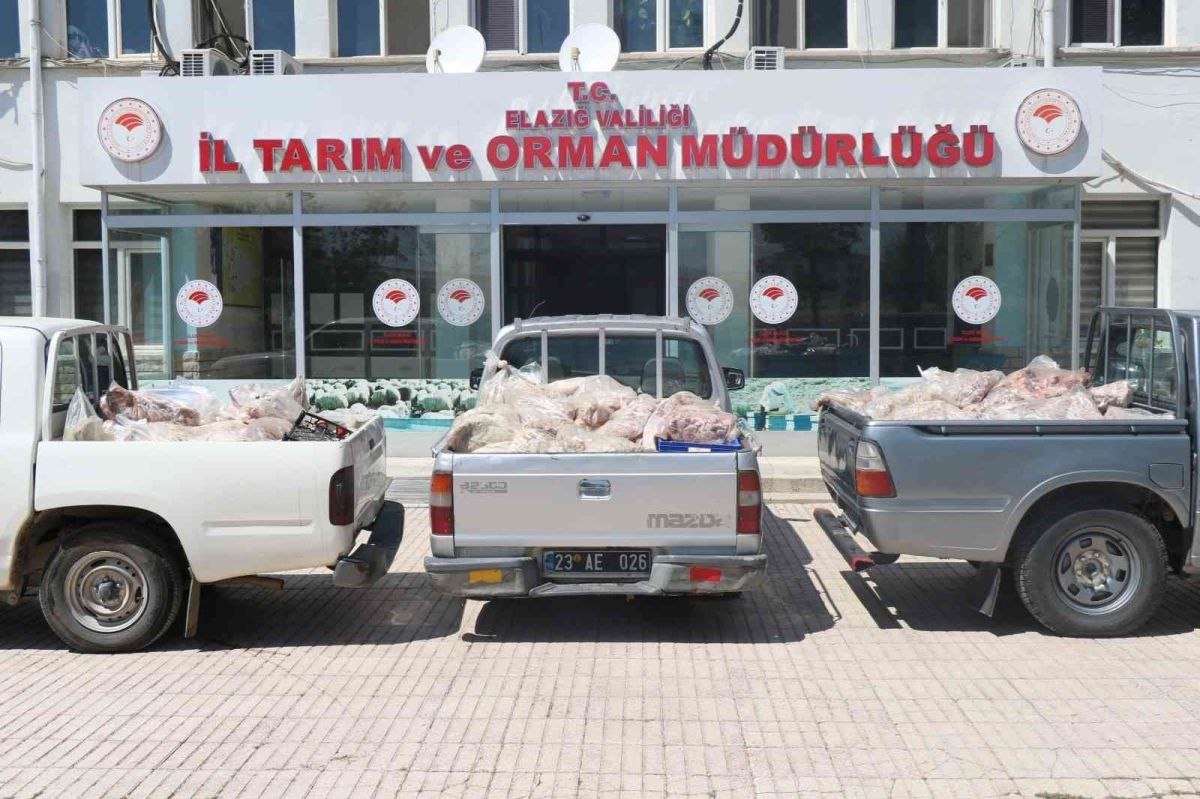 Elazığ'da ihbar sonucu düzenlenen baskında çürümüş et ele geçirildi