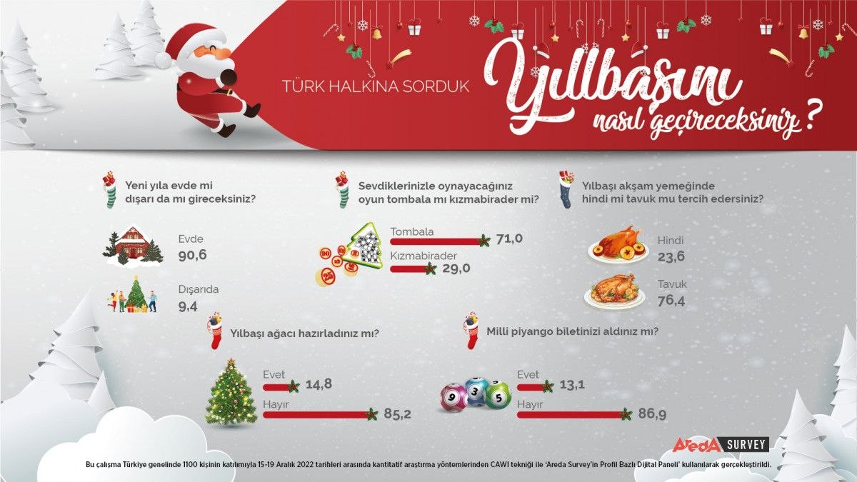 Türk halkının yüzde 85'i yılbaşında ağaç süslemiyor