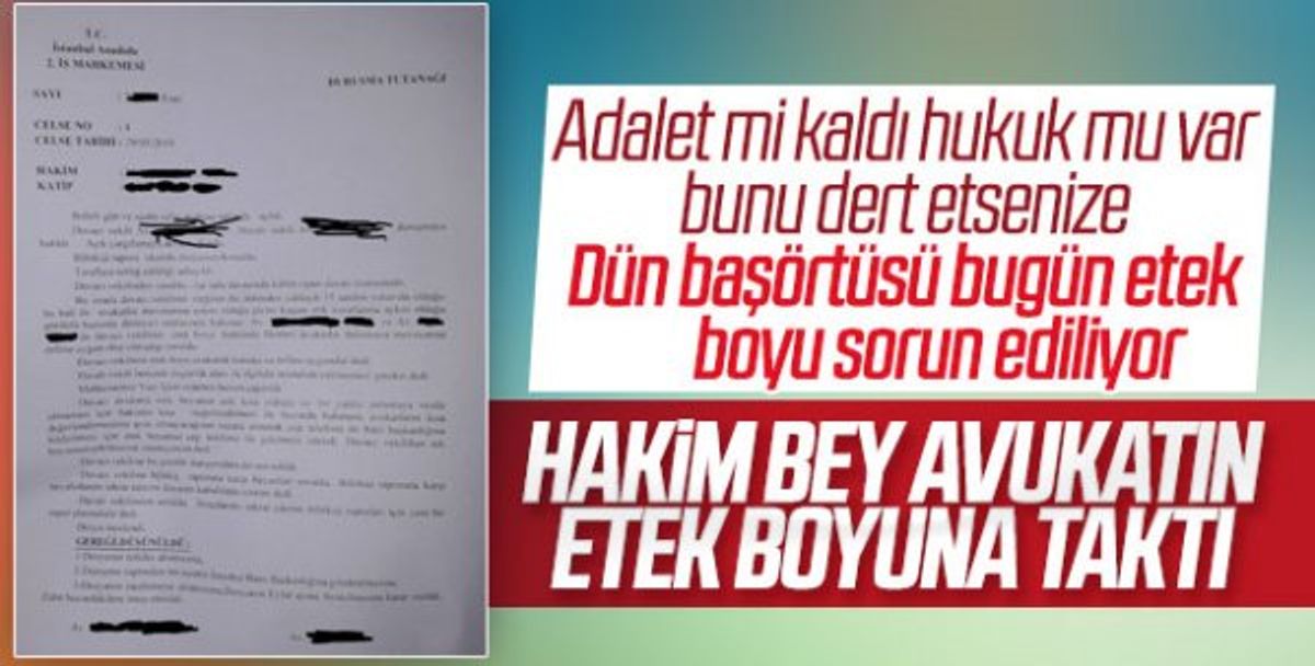 Kadın avukatın etek boyuna karışan hakime etekli protesto