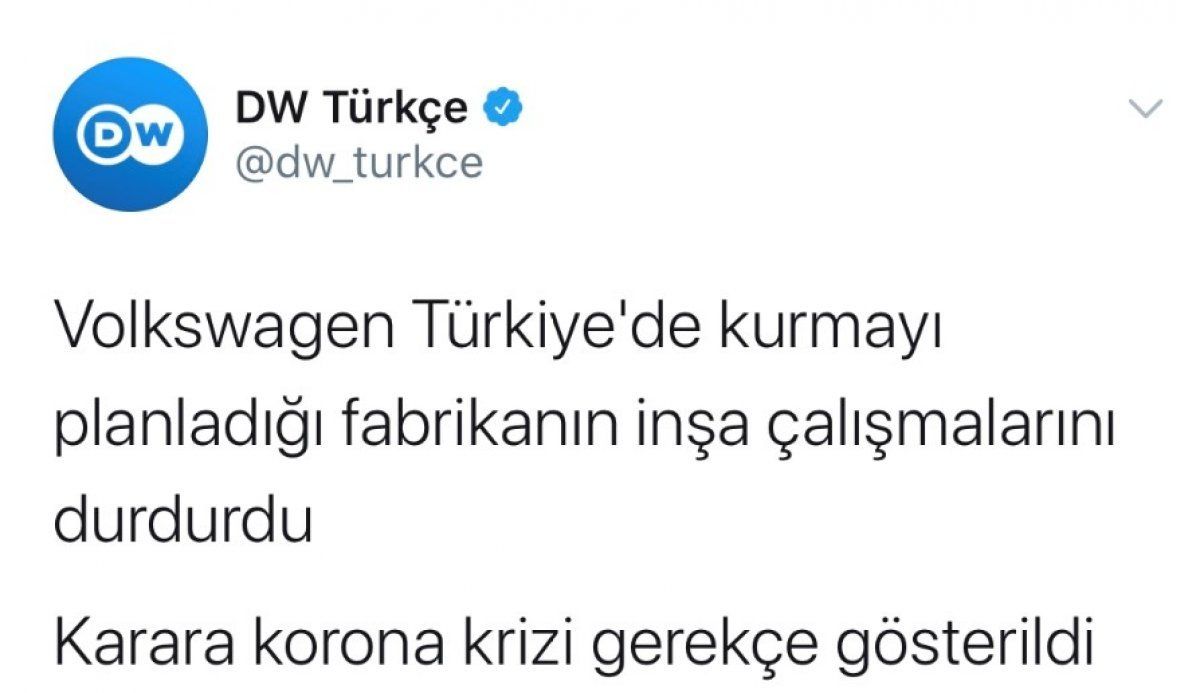 DW Türkçe Volkswagen haberini düzeltti