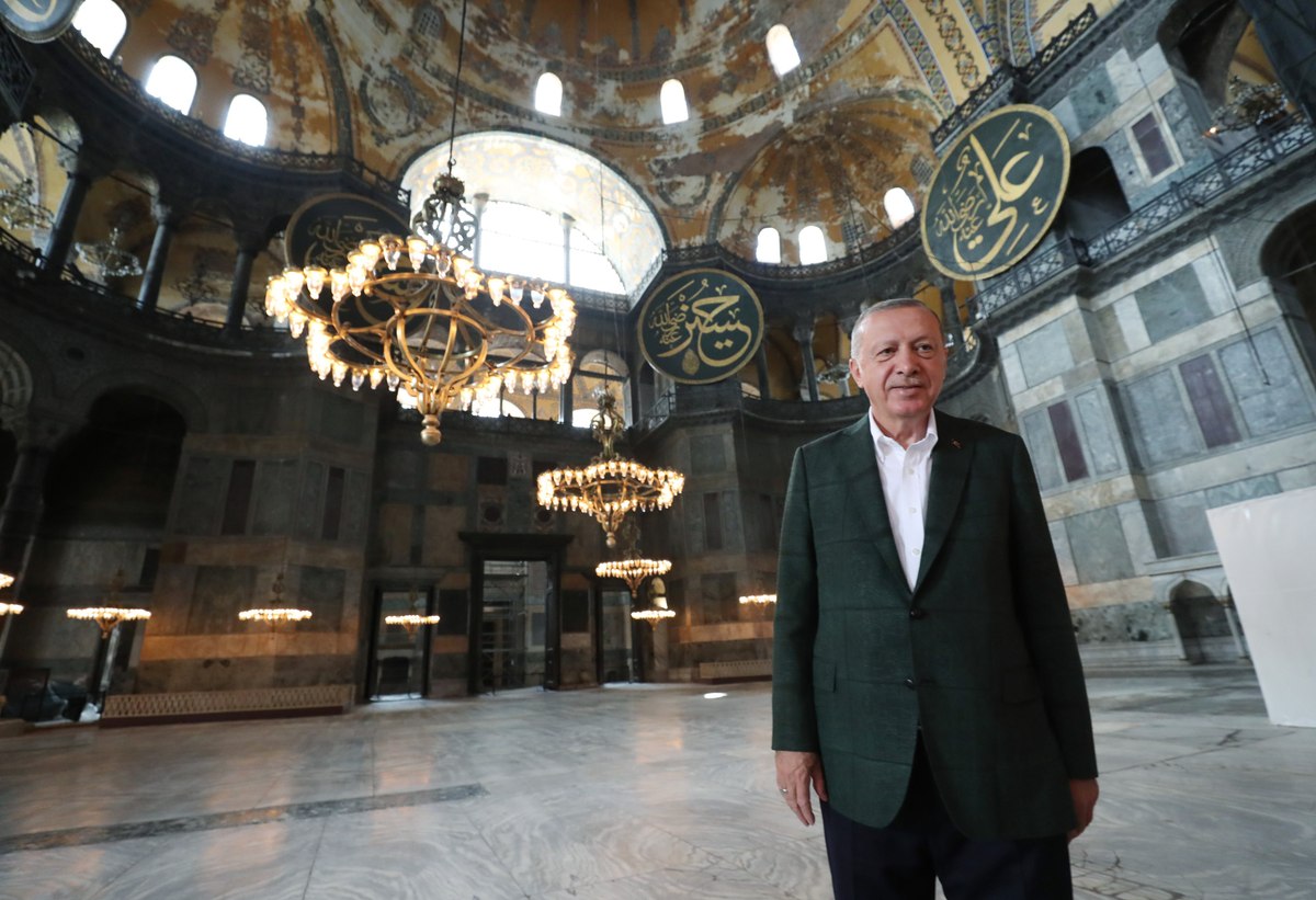 Cumhurbaşkanı Erdoğan Ayasofya Camii'nde