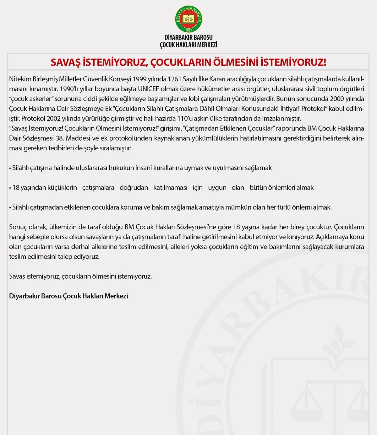 Diyarbakır Barosu: Çocuklar ailelerine teslim edilmeli